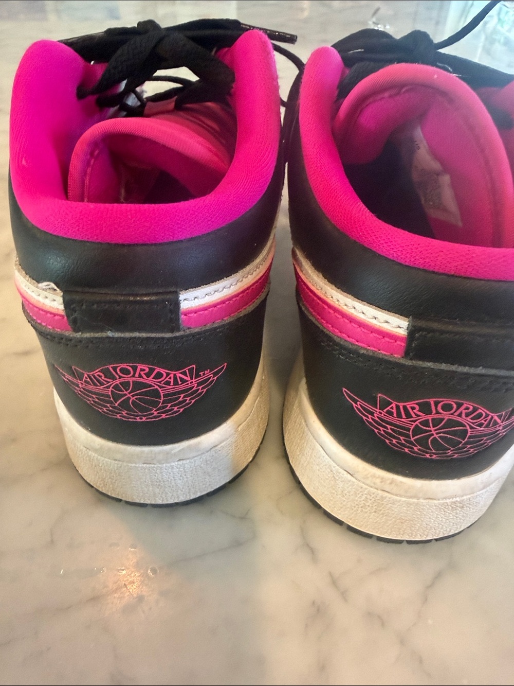 Jordan Kids Hot Pink and White Low-Top Sneakers - Picture 3 of 4